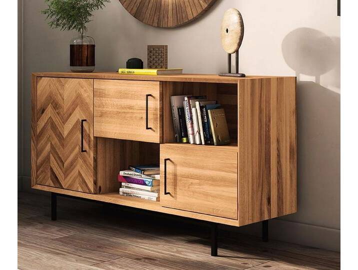 Sideboard mit 3 Türen 144x80cm 'Trient' Wildeiche massiv Sideboard mit 3 Türen 144x80cm 'Trient' Wildeiche massiv von main-möbel