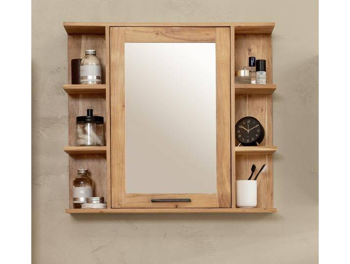 Spiegelschrank 80x71cm 'Albany' Akazie massiv lackiert Spiegelschrank 80x71cm 'Albany' Akazie massiv lackiert von main-möbel