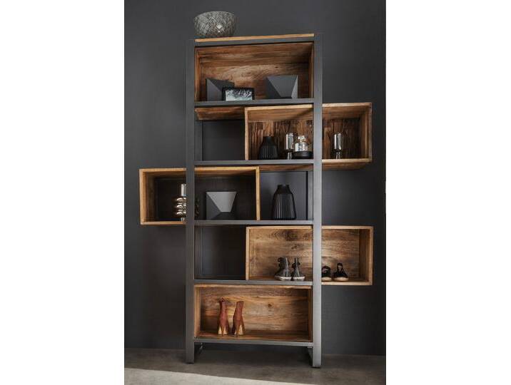 Standregal 80x195cm 'Stark II' Mango & Metall von main-möbel