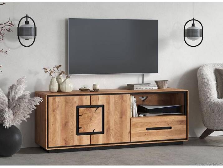 TV Board 1 Schubkasten 145x54cm 'Zarah' Wildeiche geölt von main-möbel