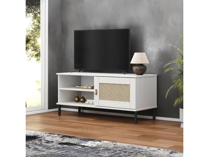 TV Board 105x47cm 'Seattle' Kiefer massiv weiß von main-möbel