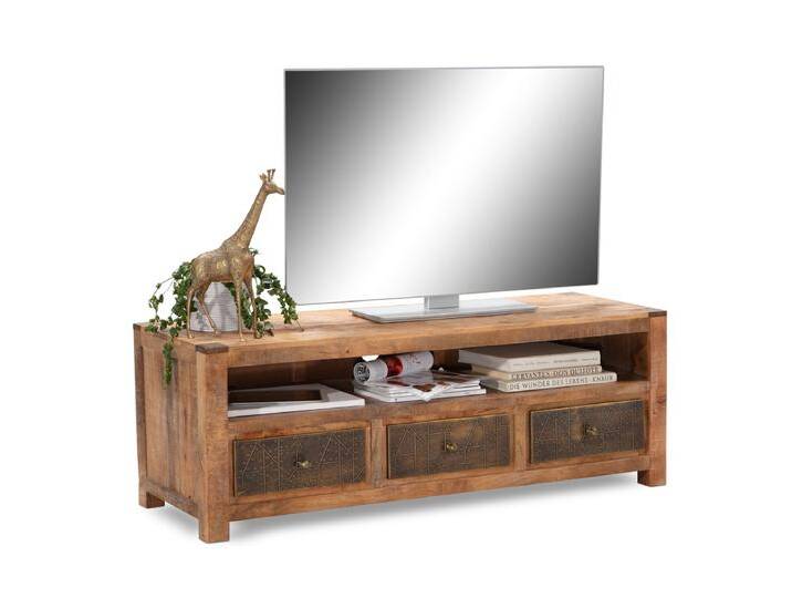 TV Board 140cm 'Delhi' Mango & Messing von main-möbel