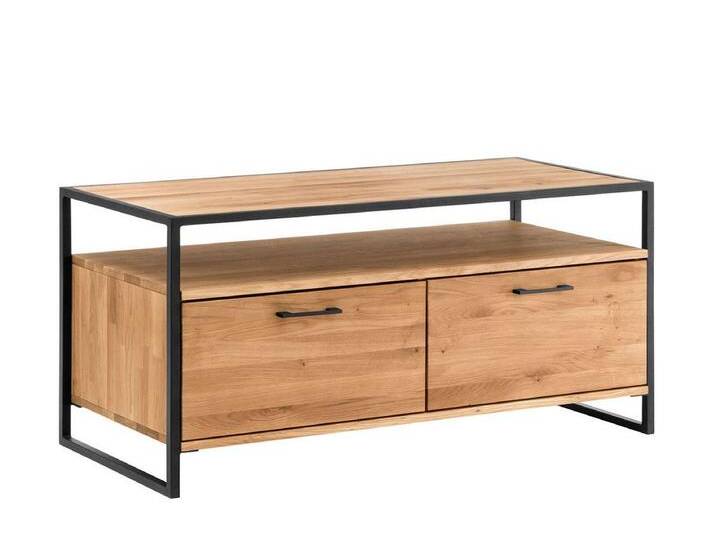 TV Board 155cm 'Dublin' Wildeiche & Eisen schwarz von main-möbel