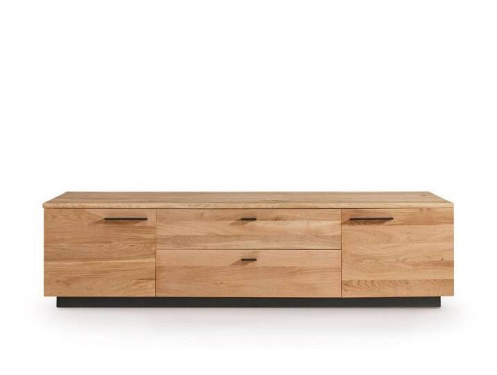 TV Board 165x42cm 'Glasgow' Wildeiche & Metall schwarz von main-möbel