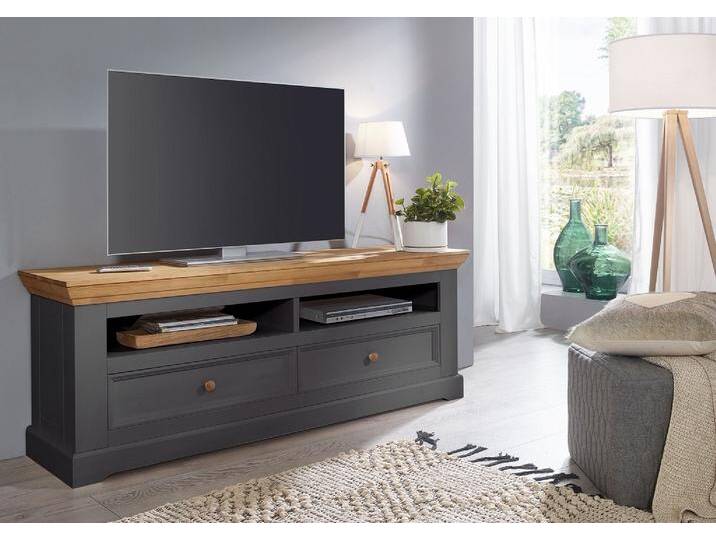 TV Board 169cm 'Zürich II' Kiefer massiv grau WZ-0133 von main-möbel