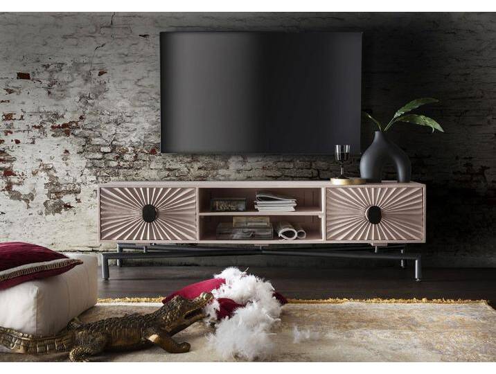 TV Board 180x50cm 'Asia' Mango white wash von main-möbel