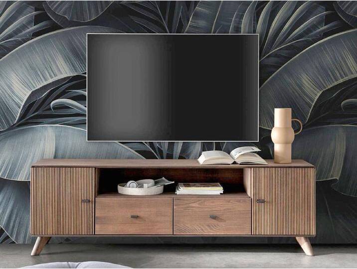 TV Board 180x57cm 'Lugano' Kernbuche massiv Tabak geölt von main-möbel
