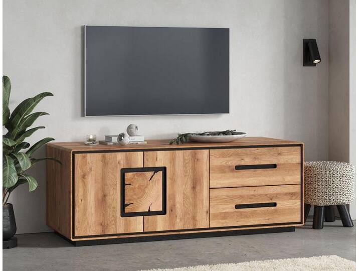TV Board 2 Schubkästen 145x54cm 'Zarah' Wildeiche geölt von main-möbel