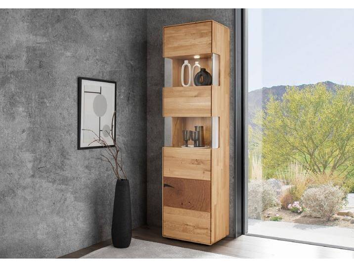 Vitrine 50x202cm 'Belfast' Wildeiche massiv von main-möbel