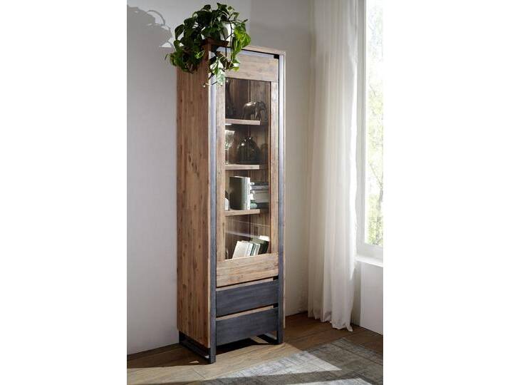 Vitrine 62x204cm 'Genua' Akazie gebürstet von main-möbel