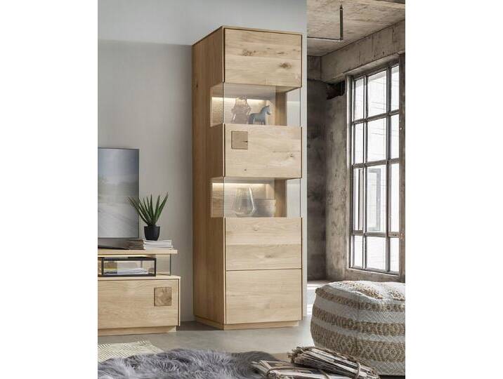 Vitrine 63x209cm 'Monza' Wildeiche geölt von main-möbel