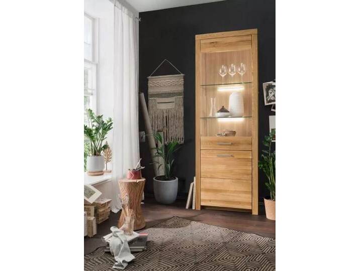 Vitrine 65x204cm 'Dover' Wildeiche geölt WZ-0169 von main-möbel