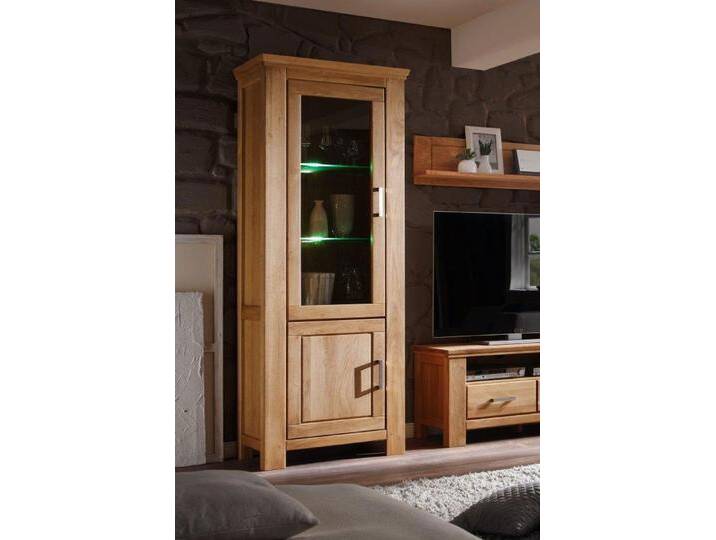 Vitrine 83x210cm 'Bornholm' Wildeiche geölt & gewachst von main-möbel