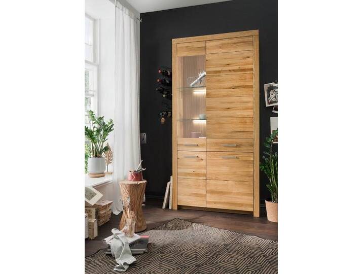 Vitrine Glas links 102x204cm 'Dover' Wildeiche geölt WZ-0169 von main-möbel