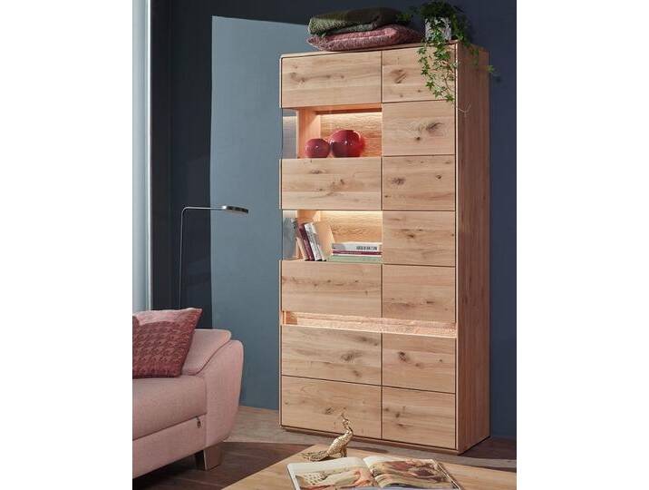 Vitrine links 103x207cm 'Berlin' Wildeiche geölt WZ-0303 von main-möbel