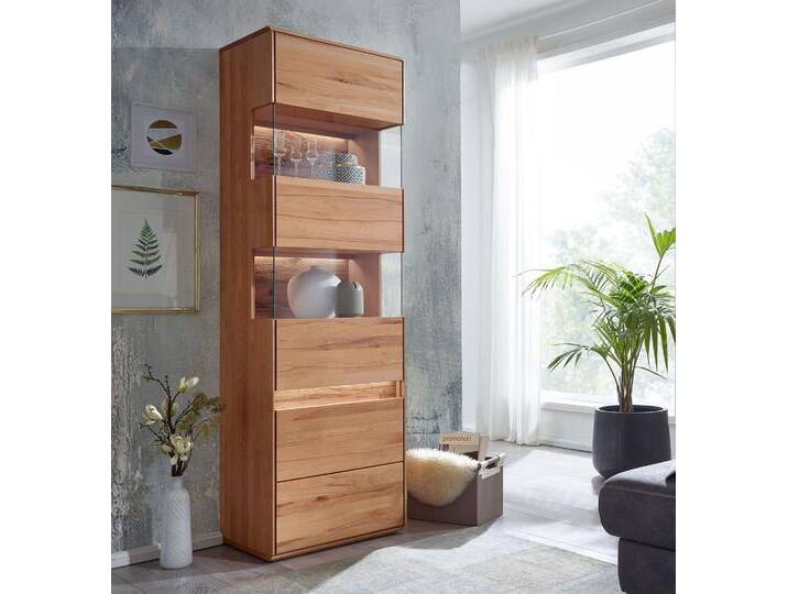 Vitrine links 63x207cm 'Berlin' Kernbuche geölt von main-möbel