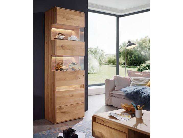 Vitrine links 63x207cm 'Berlin' Wildeiche geölt WZ-0303 von main-möbel