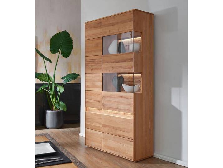 Vitrine rechts 103x207cm 'Berlin' Kernbuche geölt von main-möbel