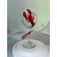 Handbemaltes Hummer-Weinglas - Maine Nautical Decor Handbemaltes Hummer-Weinglas - Maine Nautical Decor von mainelypetportraits