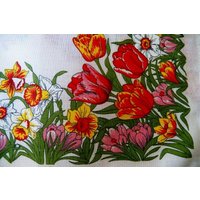 Vintage Frühlingsblumen Tischset Aus Holland Set Von Sechs Unbenutzten Leuchtenden Farben 19 "x 13" Fröhlich 1960Er Dekor von mainelyvintagestuff