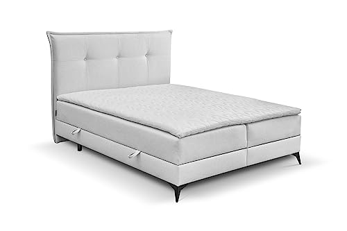 maison de reve Boxspringbett, Schaumstoff, HELL GRAU, 140x200 von maison de reve