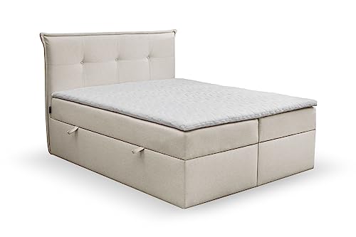 maison de reve Boxspringbett, Wood, HELL BEIGE, 140x200 von maison de reve