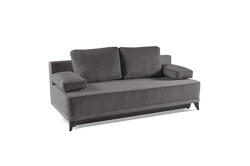 maison de reve - Skont 3-Sitzer Couch Sofa mit Schlaffunktion 144x200 und Bettkasten Schlafsofa abnehmbare Armlehnen Polstersofa Velour-Stoff - Dunkelgrau maison de reve - Skont 3-Sitzer Couch Sofa mit Schlaffunktion 144x200 und Bettkasten Schlafsofa abnehmbare Armlehnen Polstersofa Velour-Stoff - Dunkelgrau von maison de reve