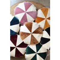Rundes Kissen 50 cm - Handgefertigt in Frankreich Samt Und Leinen Rundes Kissen 50 cm - Handgefertigt in Frankreich Samt Und Leinen von maisonvelvety
