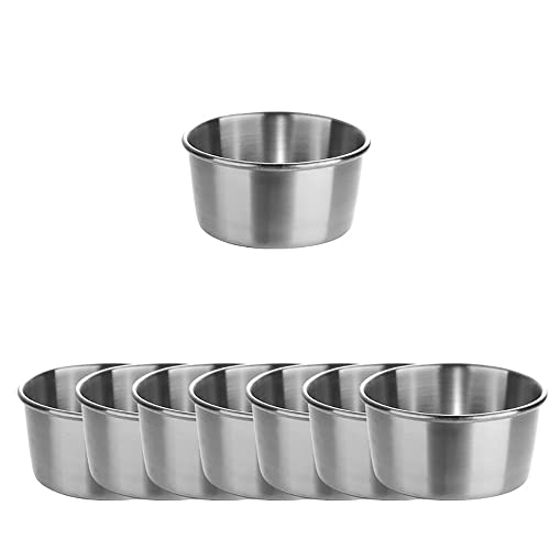 Stainless Steel Sauce Cups Ramekin Dipping Small Sauce Bowls Dishes Dip Ice Cream Commercial Individual Round Condiment Cups for Salad Appetizer Dressing Seasoning Dips 8 Pack (Silver, 2.8 oz) von maiwalk