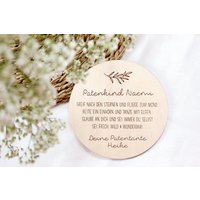 Personalisierter Patenbrief Aus Holz, Geschenk Zur Taufe Für Das Patenkind von majaundeisbaerDE