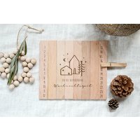 Weihnachtscountdown, Holzschild "Oh Du Wunderbare Weihnachtszeit", Rustikale Weihnachtsdeko, Adventskalender Minimalistisch von majaundeisbaerDE