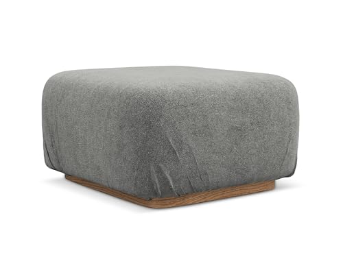Ailani Pouf Hocker in Beige - Polsterhocker aus Bouclé, ideal als Sitzpouf oder Fußhocker für Wohnzimmer, Japandi & Skandi Design, Oeko-Tex Zertifiziert 83x41x95 cm, bis 150 kg belastbar von makamii