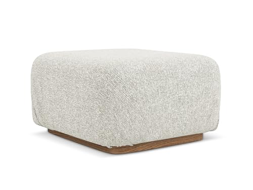 Ailani Pouf Hocker in Beige - Polsterhocker aus Strukturstoff, ideal als Sitzpouf oder Fußhocker für Wohnzimmer, Japandi & Skandi Design, Oeko-Tex Zertifiziert 83x41x95 cm, bis 150 kg belastbar von makamii