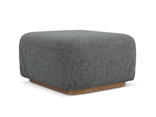 Ailani Pouf Hocker in Grau - Polsterhocker aus Strukturstoff, ideal als Sitzpouf oder Fußhocker für Wohnzimmer, Japandi & Skandi Design, Oeko-Tex Zertifiziert 83x41x95 cm, bis 150 kg belastbar von makamii