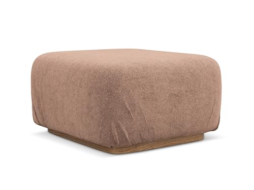 Ailani Pouf Hocker in Pink - Polsterhocker aus Bouclé, ideal als Sitzpouf oder Fußhocker für Wohnzimmer, Japandi & Skandi Design, Oeko-Tex Zertifiziert 83x41x95 cm, bis 150 kg belastbar von makamii