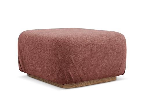 Ailani Pouf Hocker in Pink - Polsterhocker aus Chenille, ideal als Sitzpouf oder Fußhocker für Wohnzimmer, Japandi & Skandi Design, Oeko-Tex Zertifiziert 83x41x95 cm, bis 150 kg belastbar von makamii
