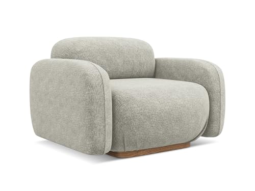 Ailani Sessel in Grau - Moderner Loungesessel aus Chenille, ideal für Wohnzimmer oder Leseecke, Japandi & Skandi Design, Oeko-Tex Zertifiziert 110x95x73 cm, bis 150 kg belastbar von makamii