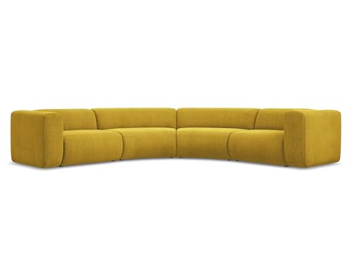 Ekahi 5-Sitzer Ecksofa in Gelb - Modulares Sofa in L-Form aus Chenille, modernes Sofa für Wohnzimmer, ohne Schlaffunktion, Japandi & Skandi Design 318x318x70 cm, bis 450 kg belastbar von makamii