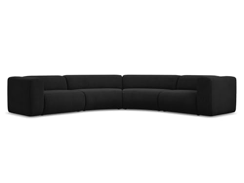 Ekahi 5-Sitzer Ecksofa in Schwarz - Modulares Sofa in L-Form aus Chenille, modernes Sofa für Wohnzimmer, ohne Schlaffunktion, Japandi & Skandi Design 318x318x70 cm, bis 450 kg belastbar von makamii