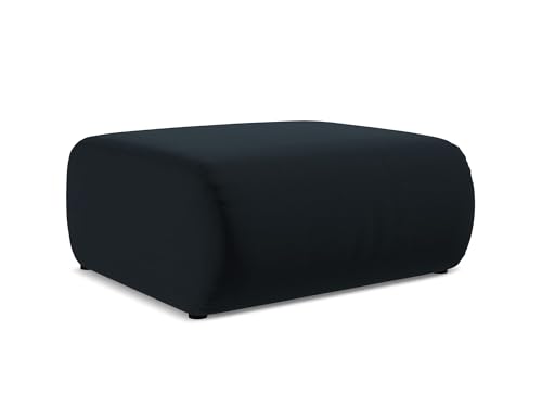 Ekahi Pouf Hocker in Blau - Polsterhocker aus Samt, ideal als Sitzpouf oder Fußhocker für Wohnzimmer, Japandi & Skandi Design, Oeko-Tex Zertifiziert 94x89x40 cm, bis 150 kg belastbar von makamii