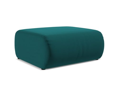 Ekahi Pouf Hocker in Blau - Polsterhocker aus Samt, ideal als Sitzpouf oder Fußhocker für Wohnzimmer, Japandi & Skandi Design, Oeko-Tex Zertifiziert 94x89x40 cm, bis 150 kg belastbar von makamii