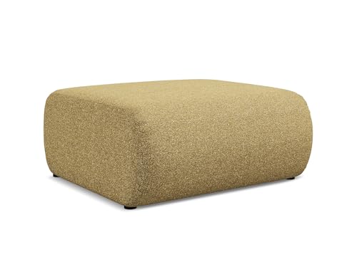 Ekahi Pouf Hocker in Gelb - Polsterhocker aus Strukturstoff, ideal als Sitzpouf oder Fußhocker für Wohnzimmer, Japandi & Skandi Design, Oeko-Tex Zertifiziert 94x89x40 cm, bis 150 kg belastbar von makamii