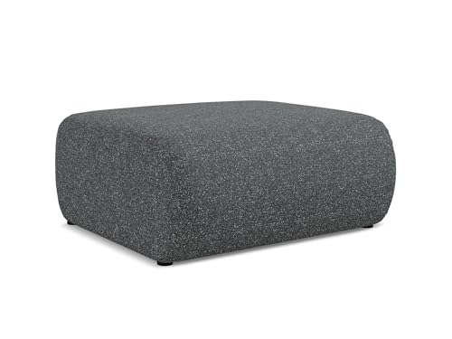 Ekahi Pouf Hocker in Grau - Polsterhocker aus Strukturstoff, ideal als Sitzpouf oder Fußhocker für Wohnzimmer, Japandi & Skandi Design, Oeko-Tex Zertifiziert 94x89x40 cm, bis 150 kg belastbar von makamii
