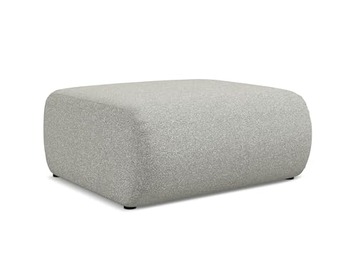 Ekahi Pouf Hocker in Grau - Polsterhocker aus Strukturstoff, ideal als Sitzpouf oder Fußhocker für Wohnzimmer, Japandi & Skandi Design, Oeko-Tex Zertifiziert 94x89x40 cm, bis 150 kg belastbar von makamii