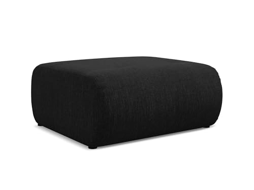 Ekahi Pouf Hocker in Schwarz - Polsterhocker aus Chenille, ideal als Sitzpouf oder Fußhocker für Wohnzimmer, Japandi & Skandi Design, Oeko-Tex Zertifiziert 94x89x40 cm, bis 150 kg belastbar von makamii