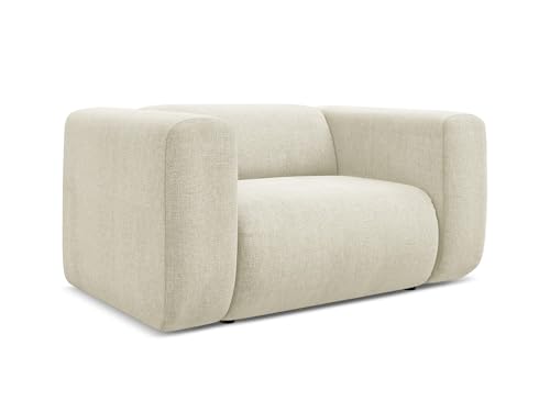 Ekahi Sessel in Beige - Moderner Loungesessel aus Chenille, ideal für Wohnzimmer oder Leseecke, Japandi & Skandi Design, Oeko-Tex Zertifiziert 137x89x70 cm, bis 150 kg belastbar von makamii