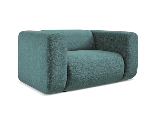 Ekahi Sessel in Blau - Moderner Loungesessel aus Strukturstoff, ideal für Wohnzimmer oder Leseecke, Japandi & Skandi Design, Oeko-Tex Zertifiziert 137x89x70 cm, bis 150 kg belastbar von makamii