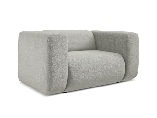 Ekahi Sessel in Grau - Moderner Loungesessel aus Strukturstoff, ideal für Wohnzimmer oder Leseecke, Japandi & Skandi Design, Oeko-Tex Zertifiziert 137x89x70 cm, bis 150 kg belastbar von makamii