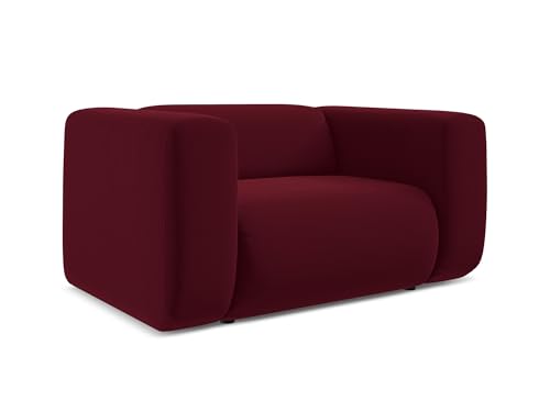 Ekahi Sessel in Rot - Moderner Loungesessel aus Samt, ideal für Wohnzimmer oder Leseecke, Japandi & Skandi Design, Oeko-Tex Zertifiziert 137x89x70 cm, bis 150 kg belastbar von makamii