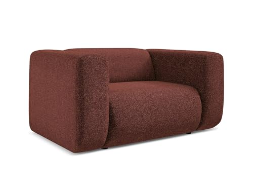 Ekahi Sessel in Rot - Moderner Loungesessel aus Strukturstoff, ideal für Wohnzimmer oder Leseecke, Japandi & Skandi Design, Oeko-Tex Zertifiziert 137x89x70 cm, bis 150 kg belastbar von makamii